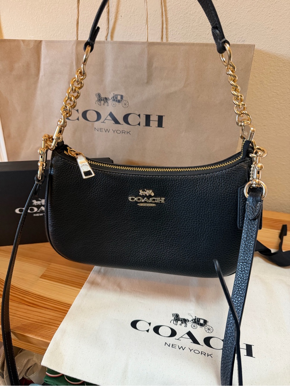 NWT Coach Teri Shoulder Bag | Refined Pebble Leather | Dust Bag Included - Picture 3 of 16